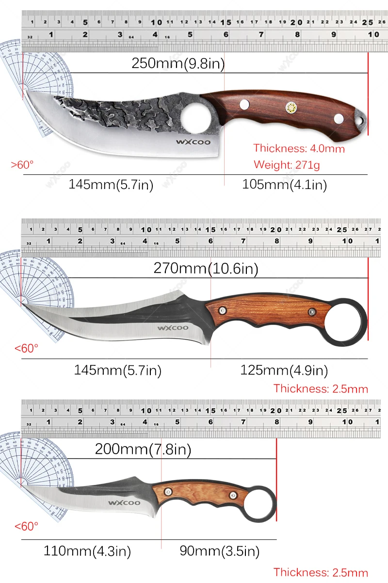 Stainless Steel Cleaver Boning Knife Forged Kitchen Chef Knife Meat Fish Fruit Knives Professional Butcher Knife with Cover