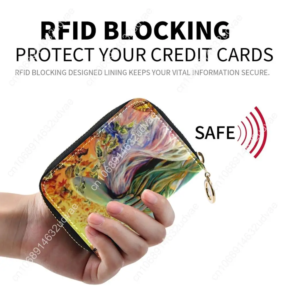 Nieuwe Olieverf Lederen Vrouwen Visitekaartje Houder Portemonnee Rits Bank Creditcard Case Id Houders Rfid Portemonnee Portemonnee Portemonnee