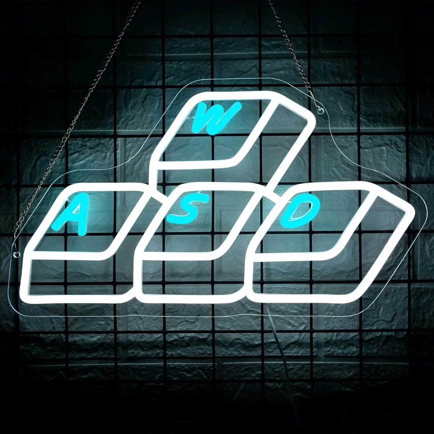 Keyboard Neon Sign Gaming Accessories Game Neon Light Sign USB Dimmable LED for Teenage Boy Game Room Man Cave Gaming Wall Decor