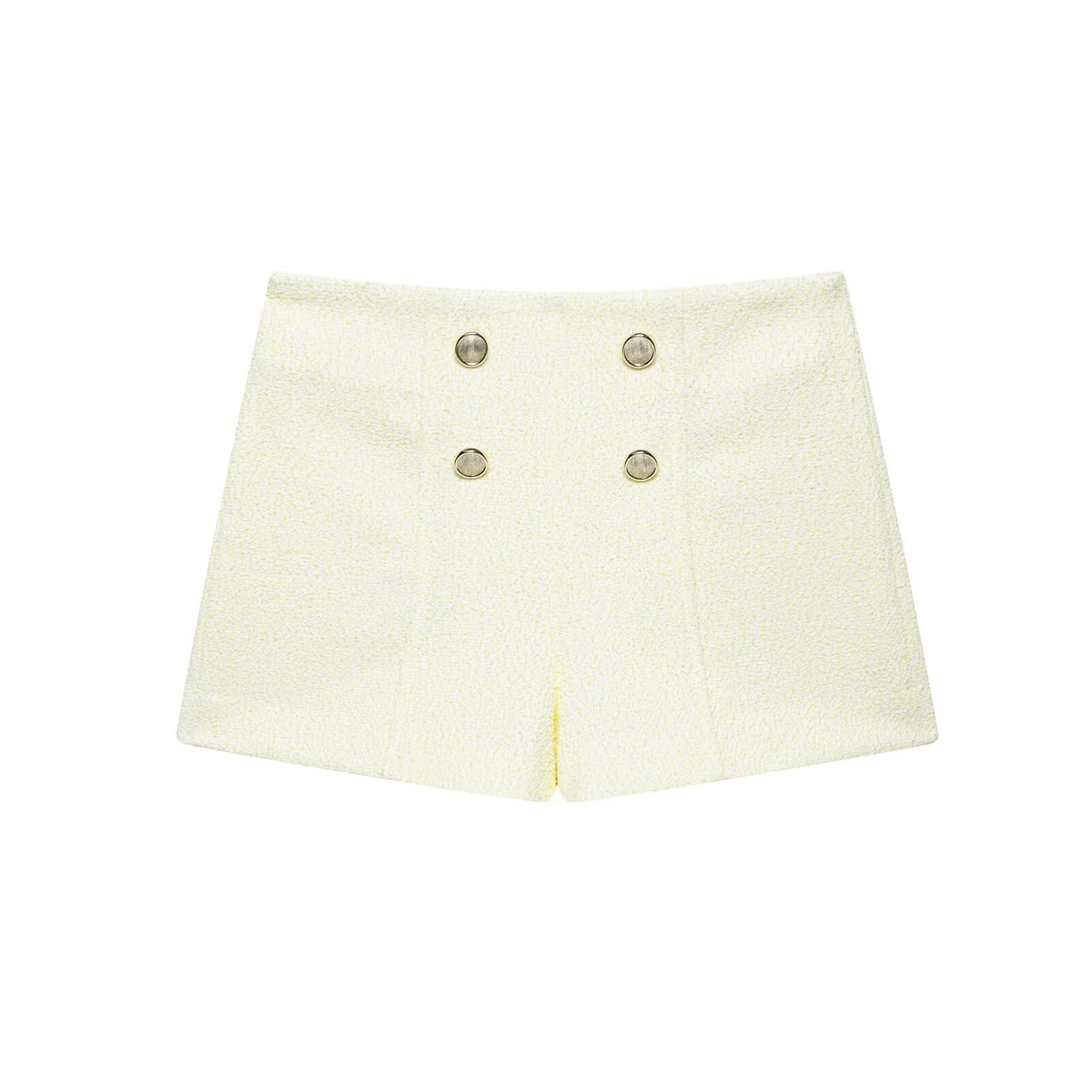 Abito da donna Estate 2025 Nuovo Khaki Contrasto Manica corta Risvolto Pantaloncini Set Nobile socialite Moda Sommuting