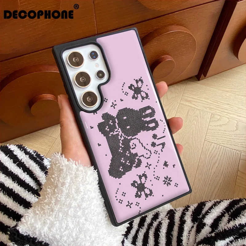 ins Mosaic Rabbit、 Loving Puppy Epoxy Phone Case Anti-drop  FOR Samsung Galaxy 23/24/25/26 PLus FE ULTRA EDGE