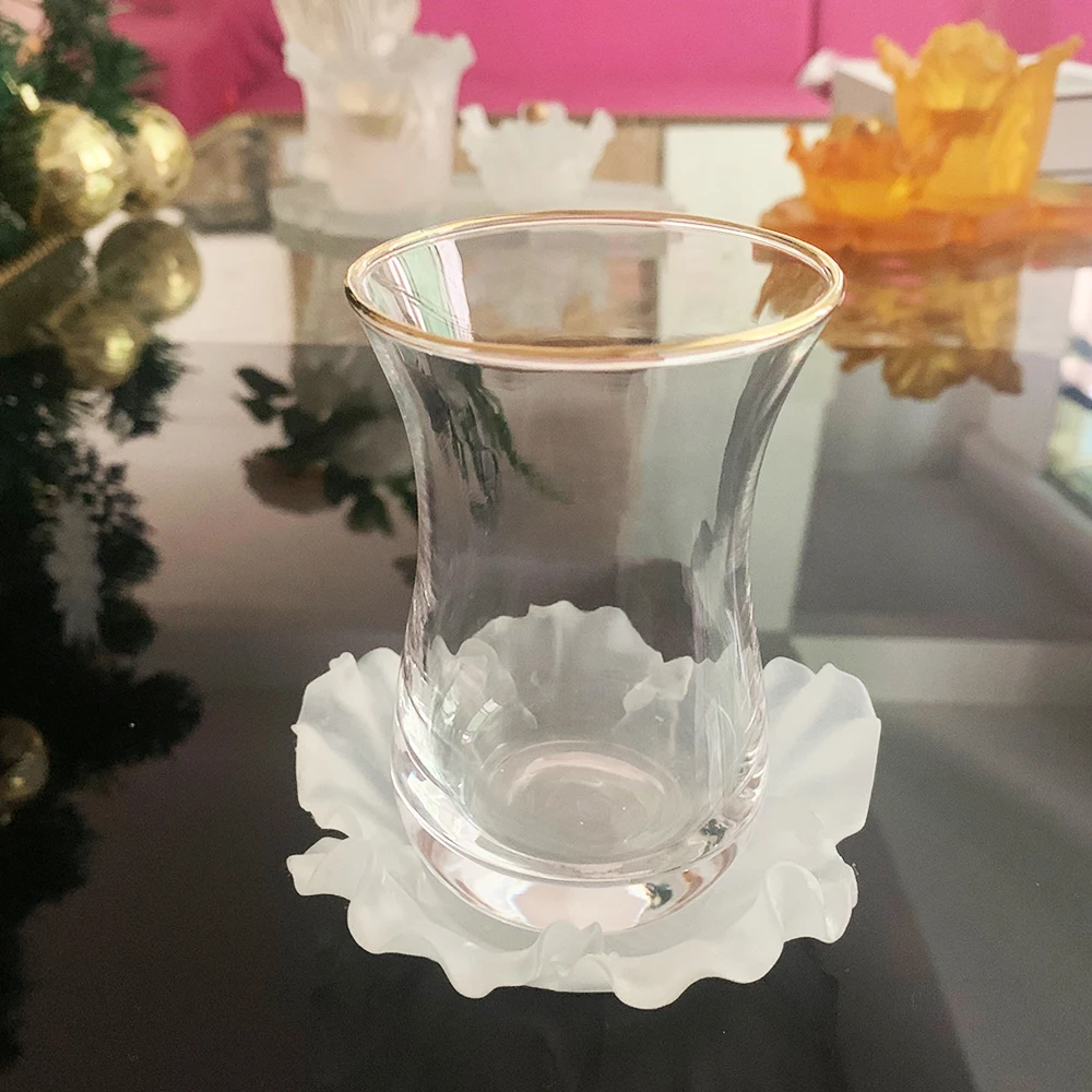 Arabic Coffee Mugs Tea Cup Set Luxury Glasses Cups With Dish Teacups Drinkware For Party Home Valentine Muslim Ramadan Decoratio