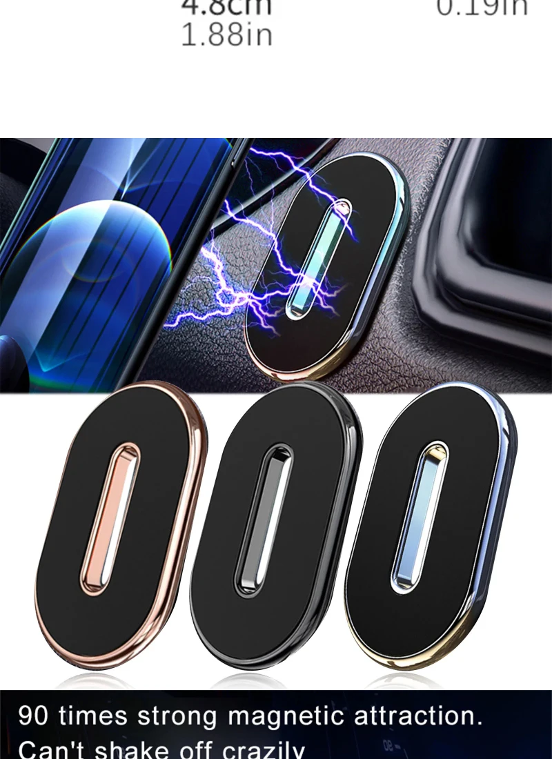 Magnetischer Autotelefon halter drehbarer Streifen formst änder für Huawei Metall starker Magnet GPS Auto Handy halterung für iPhone 13 12 – Detail 4