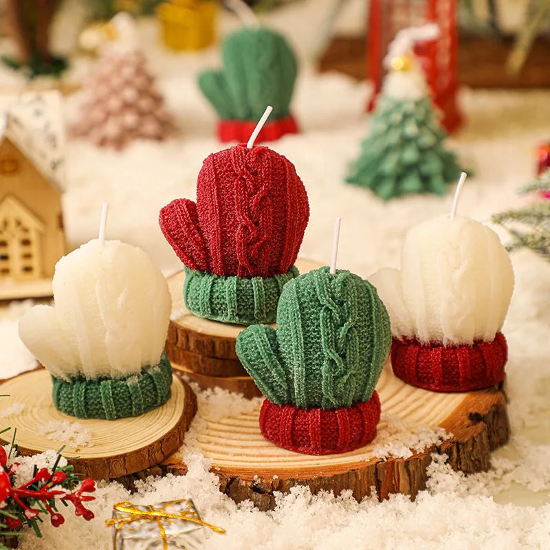 

1Pcs Creative Christmas Gloves Candle Handmade Scented Candle Aromatherapy Soy Wax Candles Party Guest Gifts Home Decoration