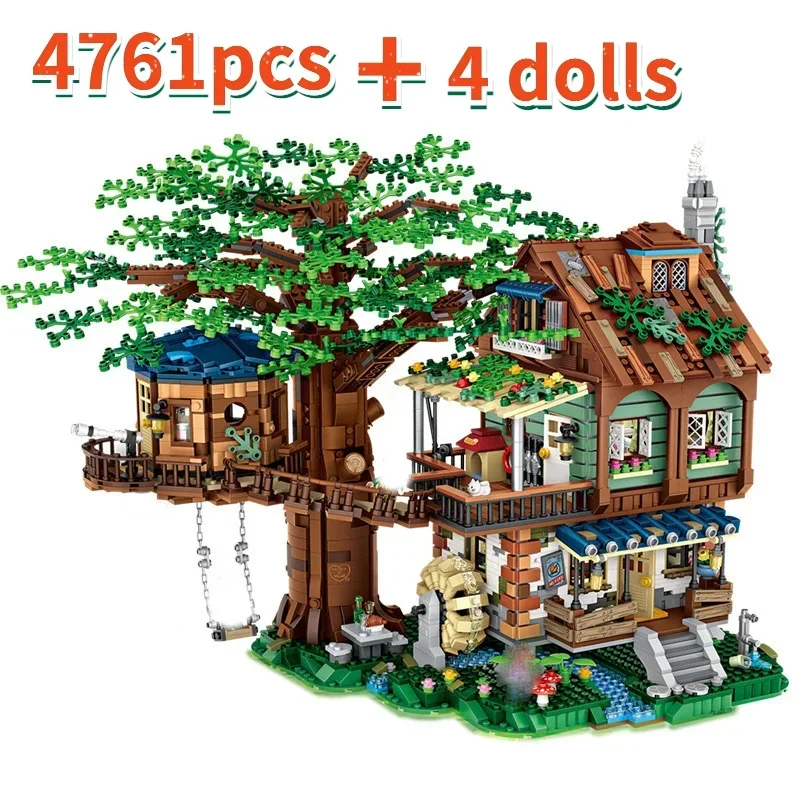 Loz-Mini décennie s de Construction en Briques pour Enfant, Jouet de Bricolage, Architecture Forêt, Arbre, Maison, Cabine, Roue à Eau, Balançoire, Feuilles de Rivière, 1033