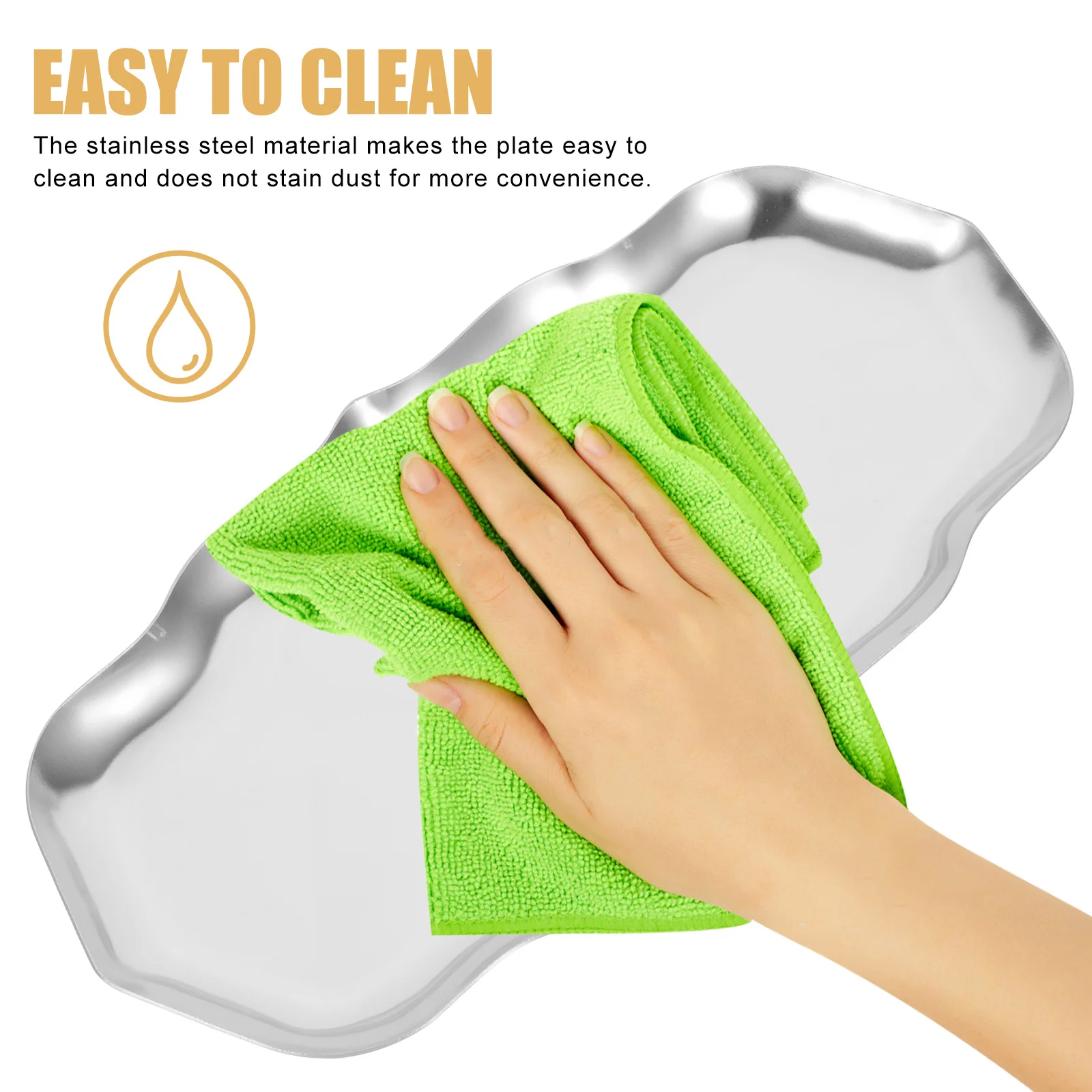 

Поднос для ювелирных изделий из нержавеющей стали, настольный держатель, декоративный органайзер для ювелирных изделий для колец, серег, браслетов, ожерелий