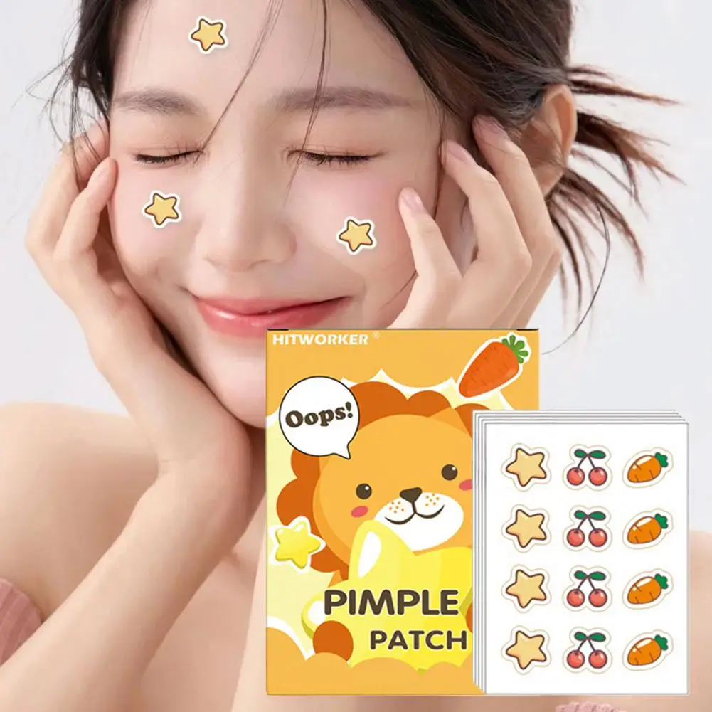 

Морковные декоративные наклейки для лица, наклейки от прыщей с мультяшными узорами, наклейки от прыщей, 60 шт., N7S5