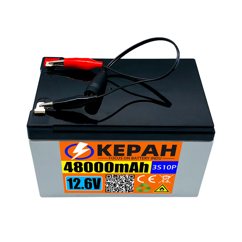 48ah 3S10P 12,6v high power lithium battery pack, suitable for 12V voltage equipment, inverter xenon lamp and solar street lamp