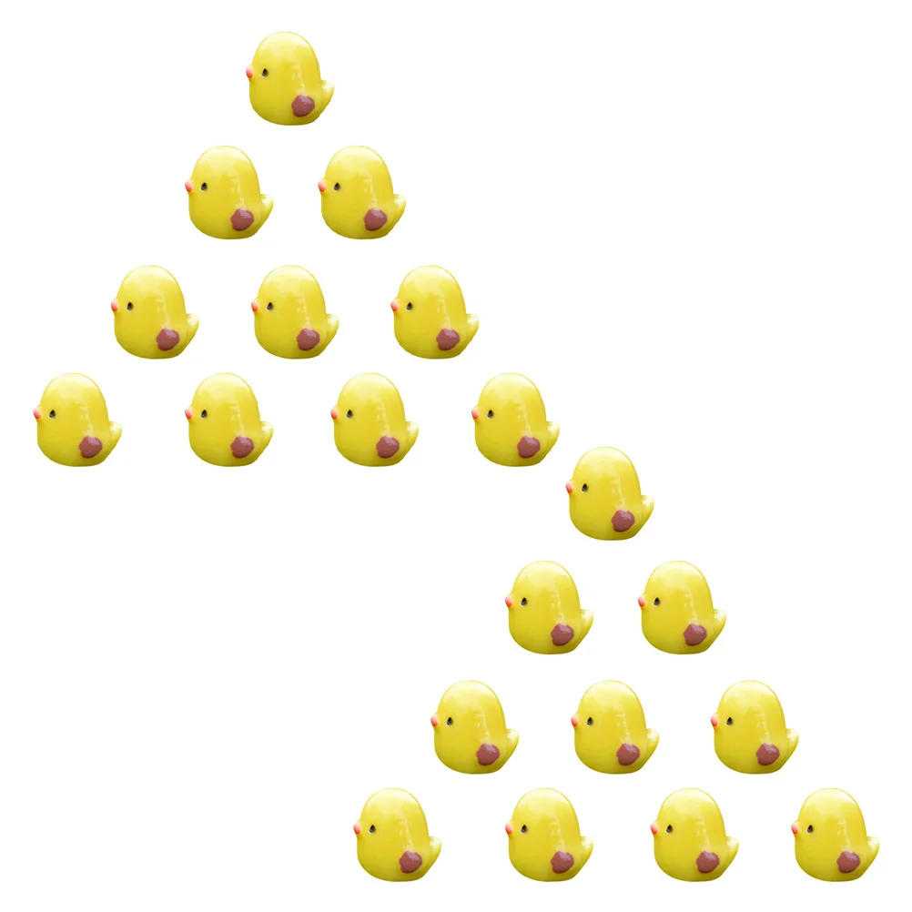 

20 Pcs Little Yellow Chicken nament Adorable Mini Figurines Decorative Baby Chicks Small Animals Statue PVC Reusable