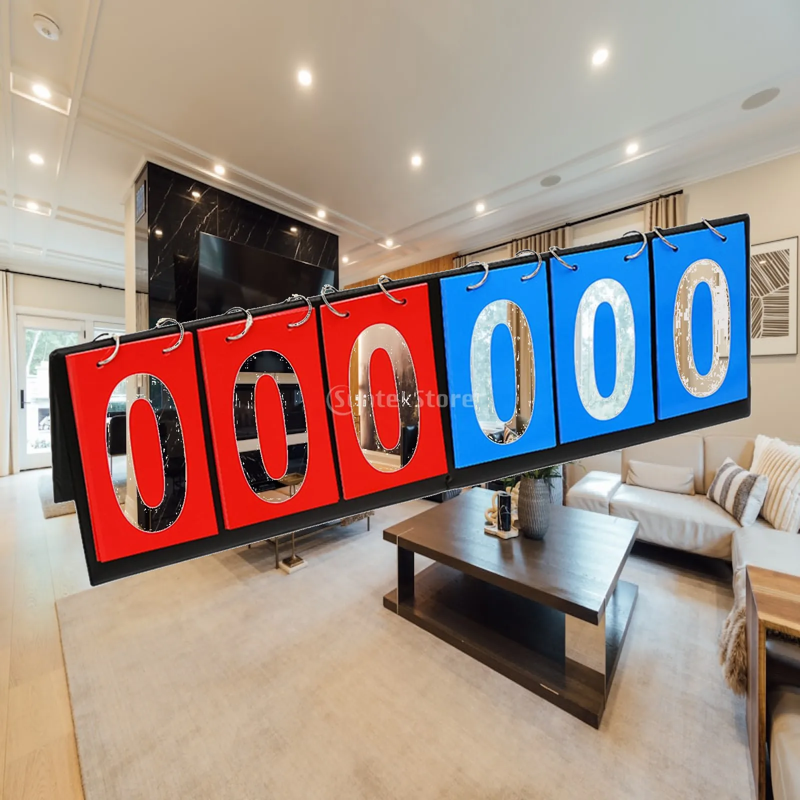 6 Digits Scoreboard Scoring Portable Sports Scorekeeper Flip Scoring Board for Basketball Badminton Volleyball Tennis