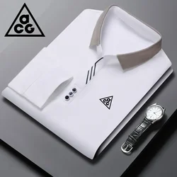 Fashionable Men's Trend POLO Business Casual Golf Men's Long Sleeved T-shirt POLO Long Sleeved Top ACG