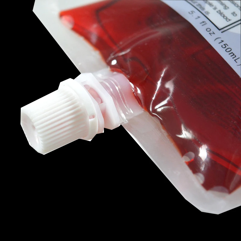 2pcs 250ml Halloween Vampire Blood Suction Bag Plasma Drink Bags Drinking Juice Pouches Suction Nozzle Tea Beverage Juice Pouch