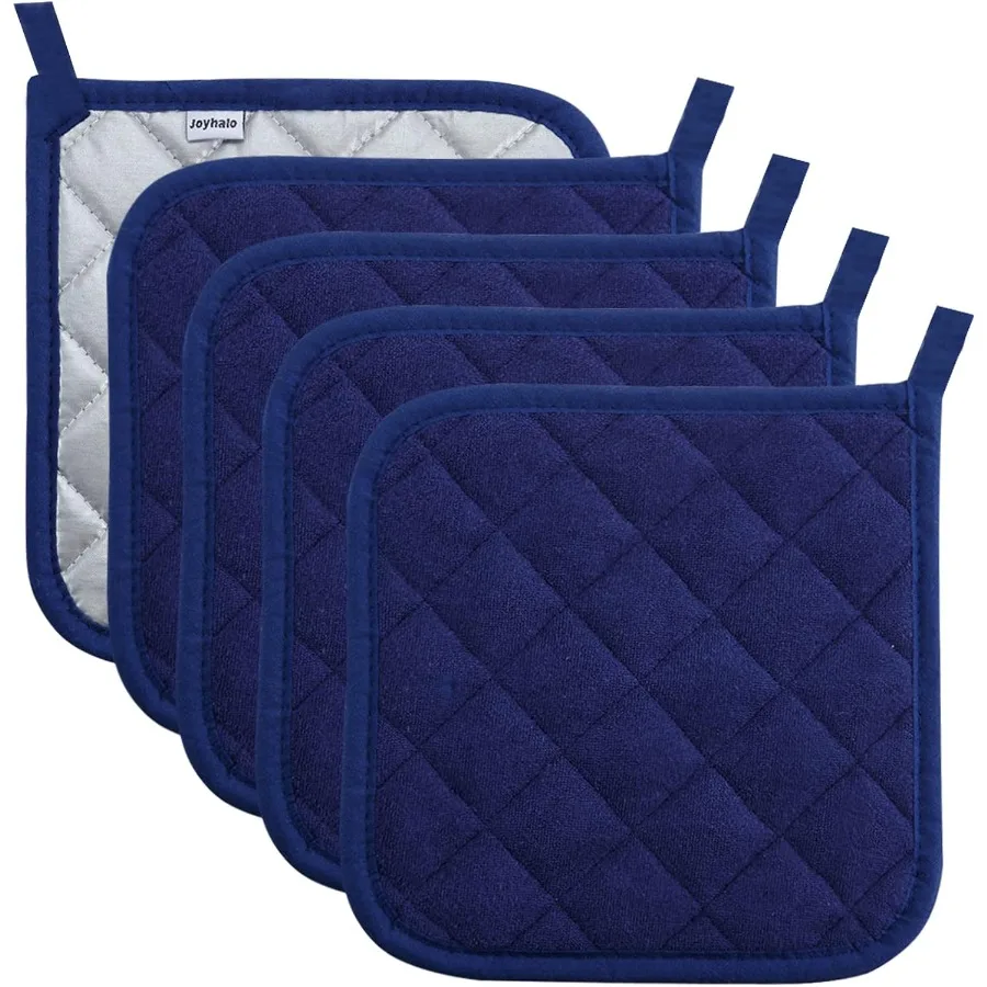

Pot Holders Clearae for Kitchen Heat Resistant Potholder Hot Pads Trivet for Cooking and Baking 5 Dark Blue