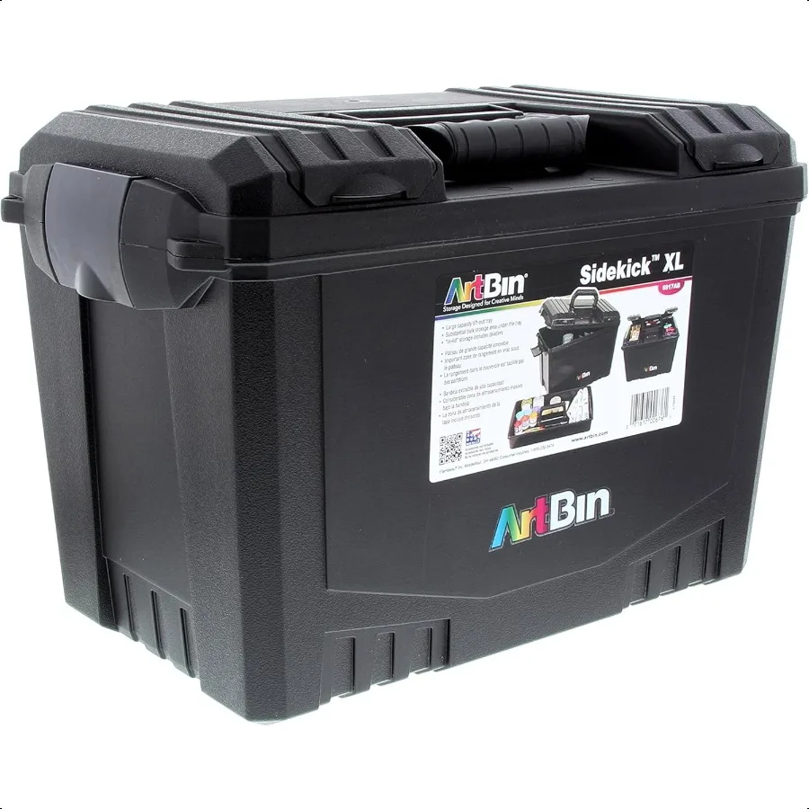 6917AB Sidekick XL Carrying Case Portable Art Craft Organizer with Handle [1] Plastic Storage Case Black