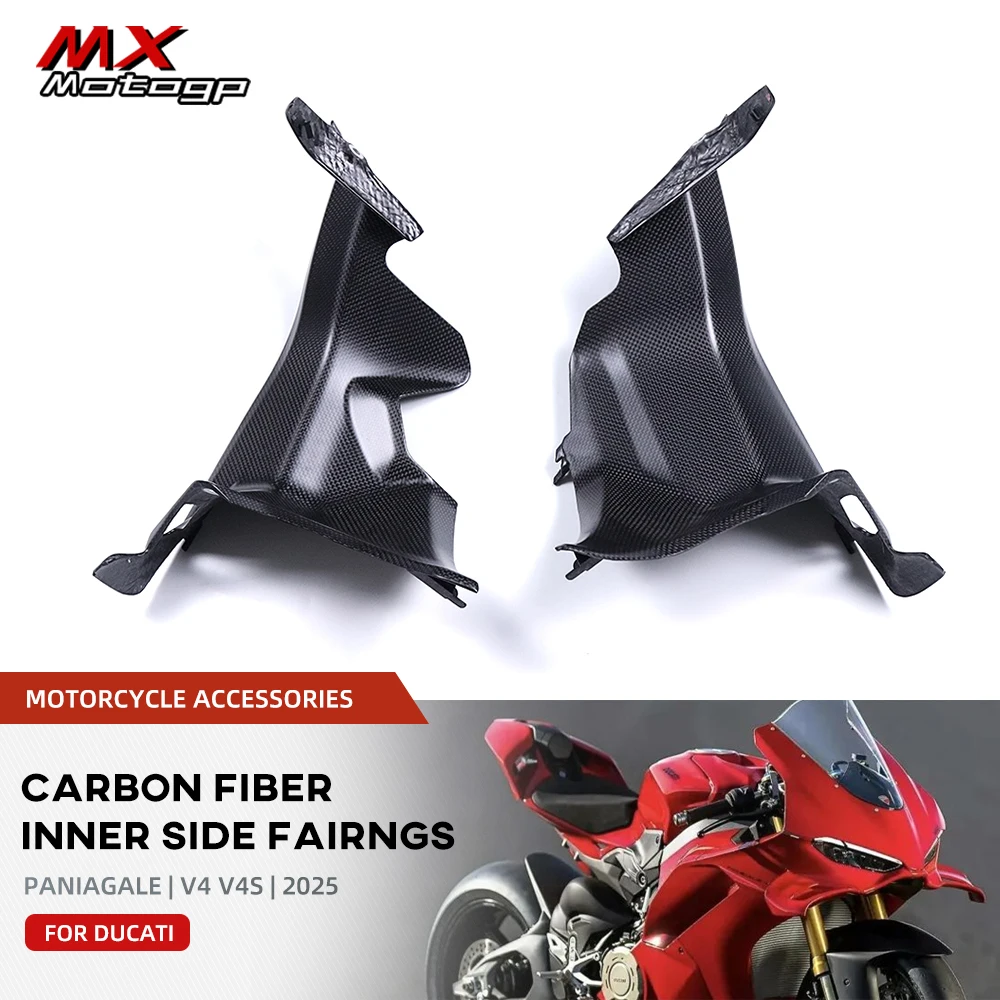 

Для DUCATI Panigale V4 V4S 2025, внутренняя боковая панель из углеродного волокна, защитная крышка, аксессуары для мотоциклов, комплекты для обтекателя
