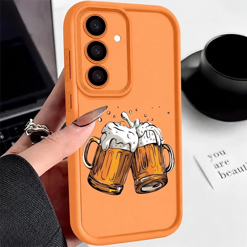 Cute Cup Printed Phone Case For Samsung Galaxy A18 A57 A37 a27 A56 A16 A17 A55 A54 5G A26 A36 S26 S25 S24 S23 Ultra S26 FE Cover