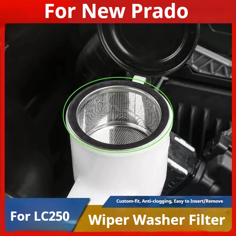 Car Glass Water Filter for Toyota Land Cruiser 250 Prado LC250 Wiper Water Tank Filter Screen Stainless Steel Filter Accessories