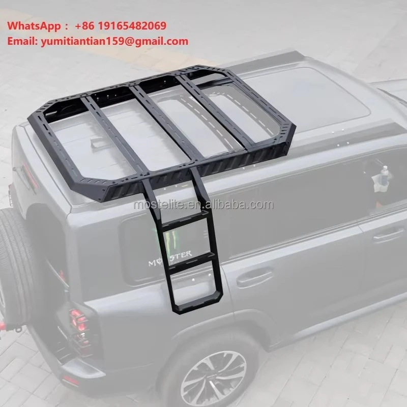 High Quality Car Exterior Modification Accessories Steel Side Ladder Removable Luggage Roof Rack for Haval H9 2025 Accessories