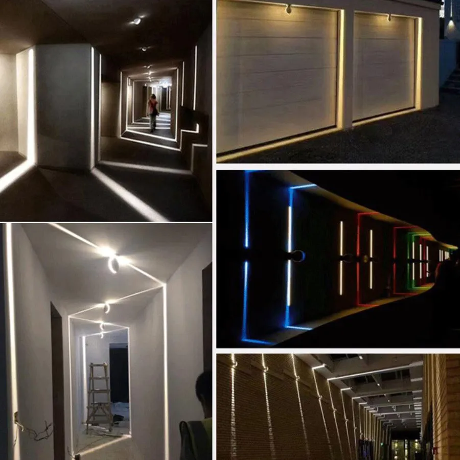 Lampada da parete a LED a fascio stretto RGB per esterni davanzale della finestra corridoio porta finestra applique per KTV Hotel Garage ristorante Decor