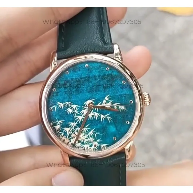 National Style Golden Bamboo Dark Green Retro Fashion Watch Boys and Girls