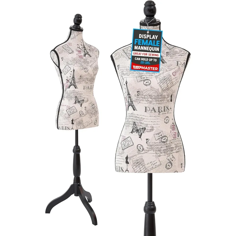 

Mannequin - Adjustable Height, Durable Foam and Canvas Construction, Wooden Base, Compact Shoulder Width, Lightweight, Versatile