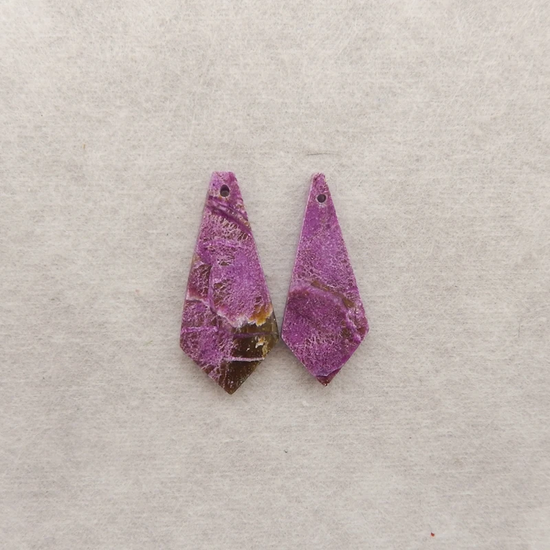 

2 шт., африканские фиолетовые бусины с подвеской спереди, бусины из натурального камня, элегантные аксессуары для женщин, 28x12x3 мм, 2,6 г