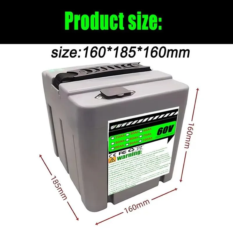 for 18650 Lithium Battery 60V 20Ah-100Ah Battery Pack Suitable for 250-3000W Electric Bike Scooter Motor