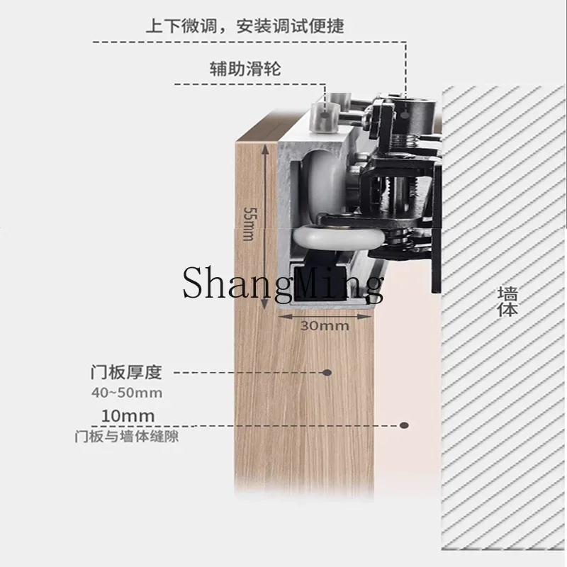 

CLL invisible trackless pulley glass wooden door kitchen bathroom sliding door sliding rail hardware accessories