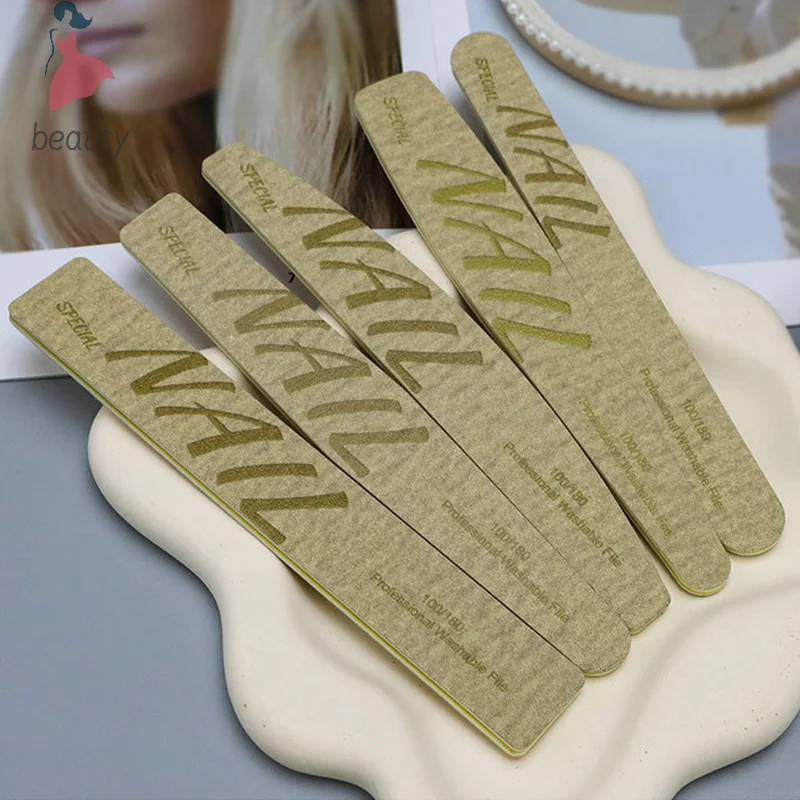 1 pz salone di bellezza riutilizzabile lucidatura levigatura lavabile 100/180 manicure lime per unghie strumenti per la cura delle unghie a doppia faccia per professionisti