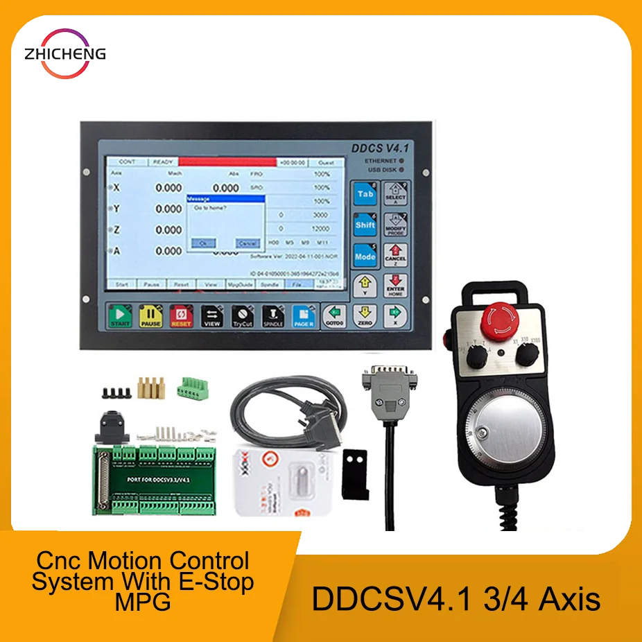 

DDCSV4.1 3/4 Axis Independent Offline Controller Machine Tool Engraving And Milling Cnc Motion Control System With E-Stop MPG