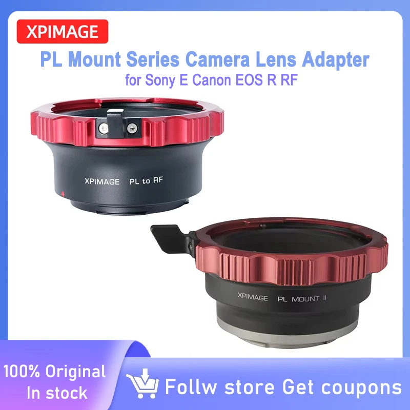 

XPIMAGE PL to E Camera Lens Convertor PL to RF Lens Adapter Ring for PL Mount Lens to Sony E A7M3 A7M4 Canon EOS R/RF R3 R6 R50
