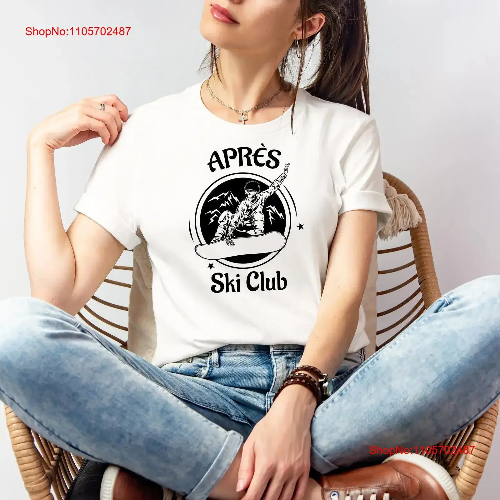 Apres Ski Club SweaT T Shirt Lodge Winter Sports After Clothing Alps Idea Party Apparel For Women Crew vintage Washed Slightly