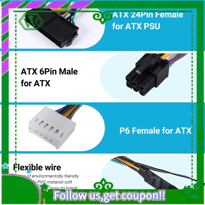 

ABIK-ATX основной 24-контактный разъем «мама» на 6-контактный разъем «папа» PCI-E PSU, кабель питания для HP Elite 8100 8200 8300 800G1