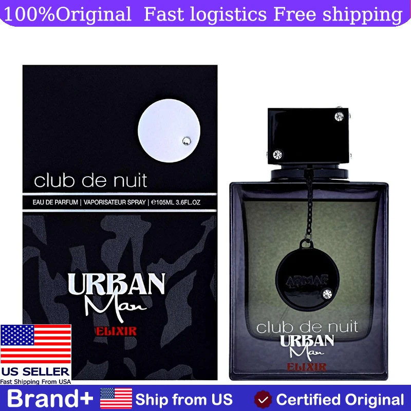 

Armaf Club De Nuit Urban Man Elixir for Men Eau De Parfum Spray, 3.6 Ounce Cologne Persistence Arabian Women's Perfume Pheromone
