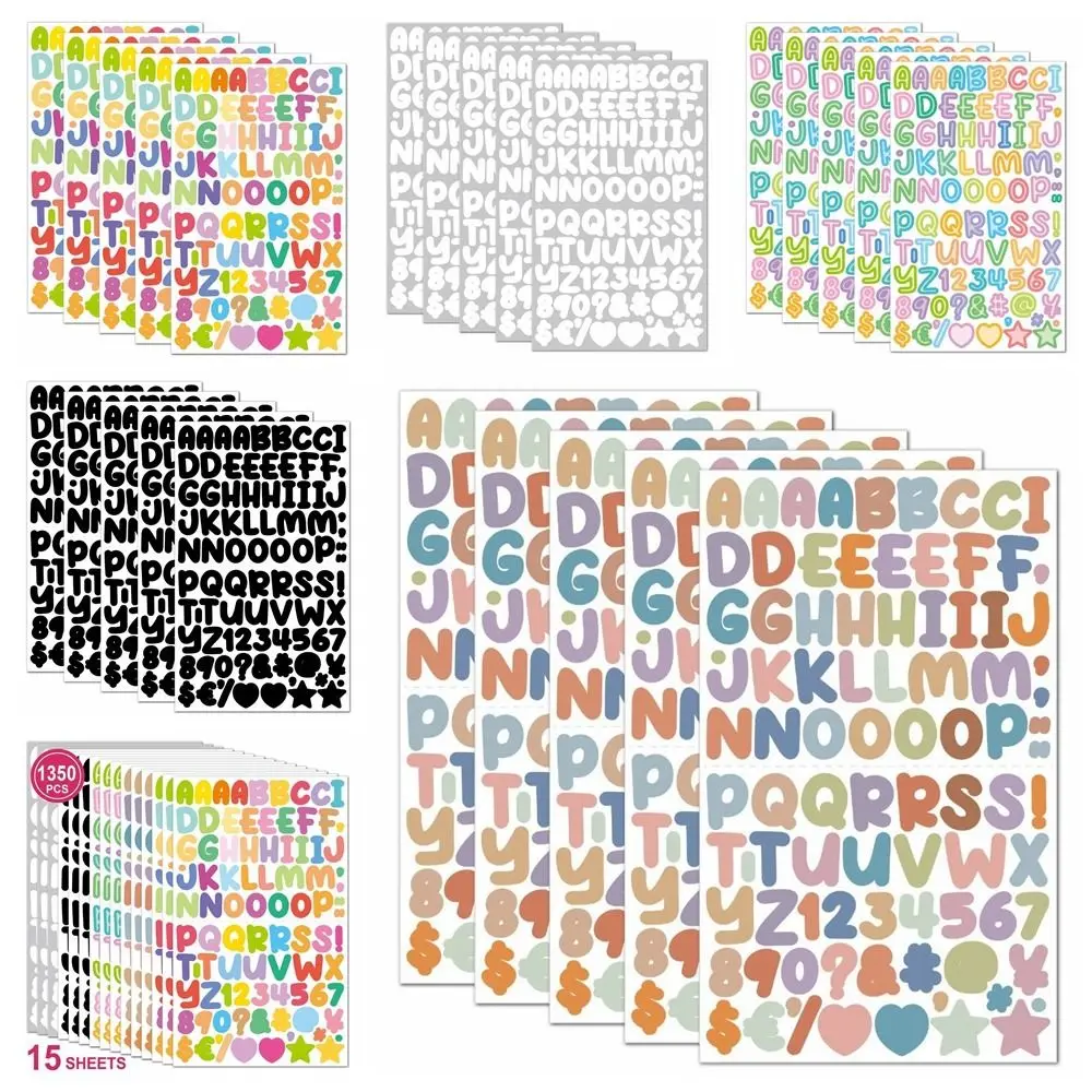 

26 Letter Number Cartoon Letter Sticker Cartoon 0.5 inch Cartoon Initial Alphabet Paster Decoration Vinyl Adhesive