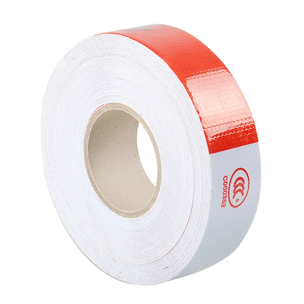 1 Roll 36Mx5cm Safety Tape Reflective Sticker White and Red Honeycomb Polygonal Trailer Conspicuity Sticker Warning Tape for Car