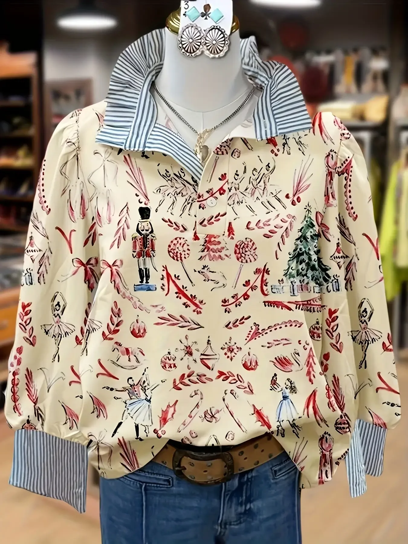 2026 Women's Top Spring and Autumn Winter Women's Stand up Collar Shirt Long Sleeve,Casual pullover shirt top