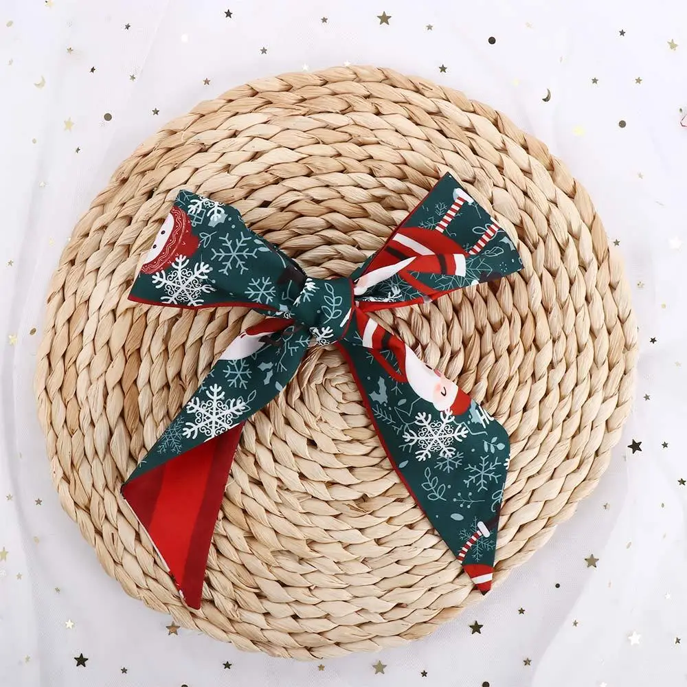 Bolsa bufandas accesorios corbata pañuelo largo estampado rojo lazo bufanda larga de seda banda para el cabello de Navidad bufanda estampada para mujer cinta para el cabello