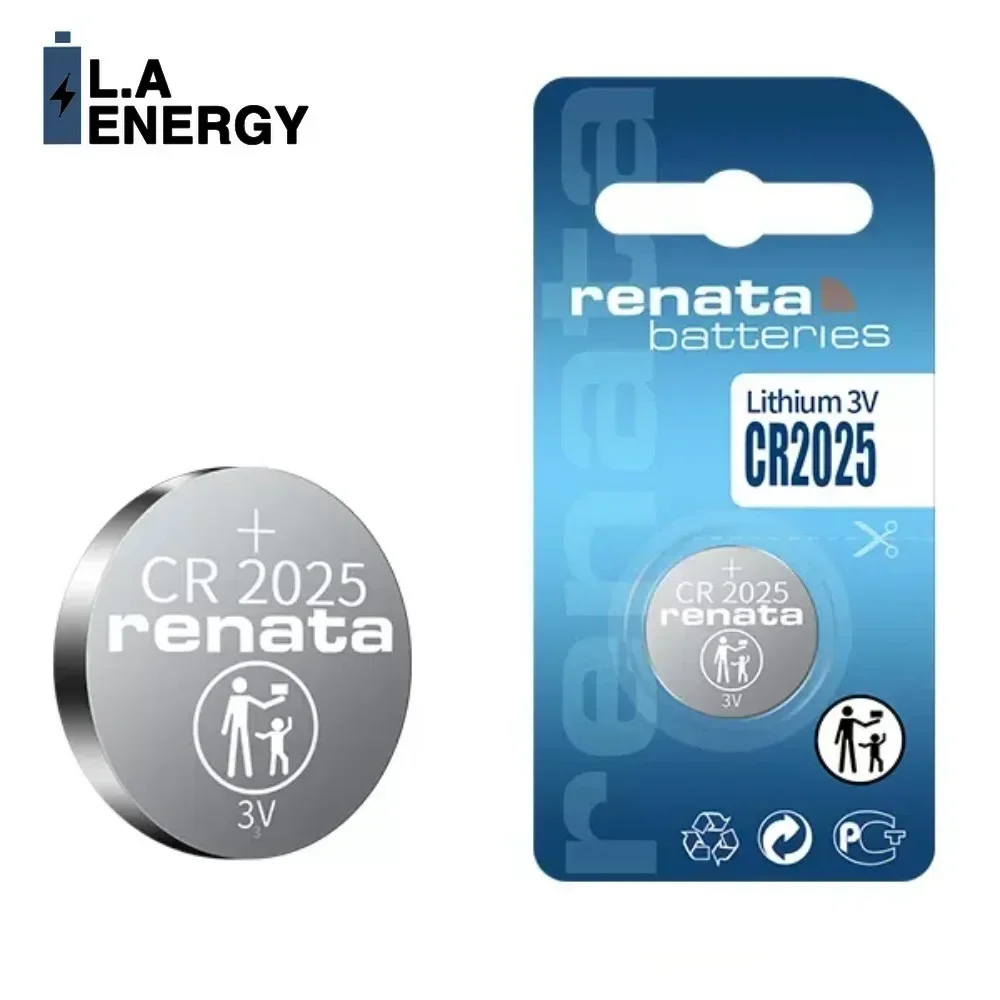 2PCS RENATA 3V CR2025 Cell Coin Button Batteries DL2025 BR2025 KCR2025 CR 2025 Lithium Battery for Watch Toys Remote Control