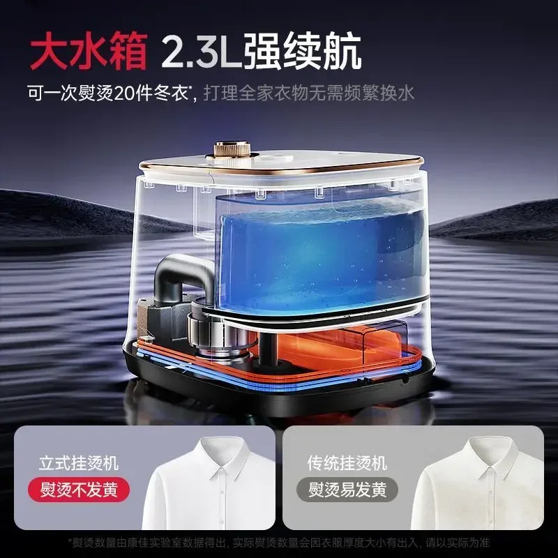 [New]**Dual-Pole Vertical Steamer – Stable, Large Tank, Long Run & Non-Yellowing Handheld Iron**