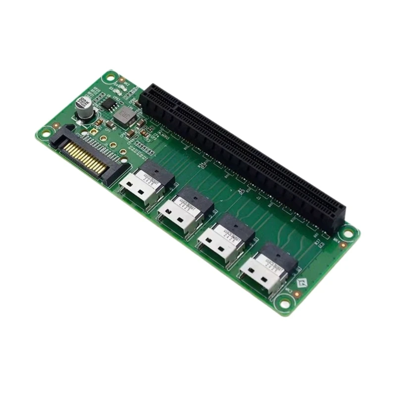 

4 Port SlimSAS-8654 to PCIe x16 Slot Adapters Expansion Card 15Pin SFF-8654 Expansion Card for Server Mainboard QXNF