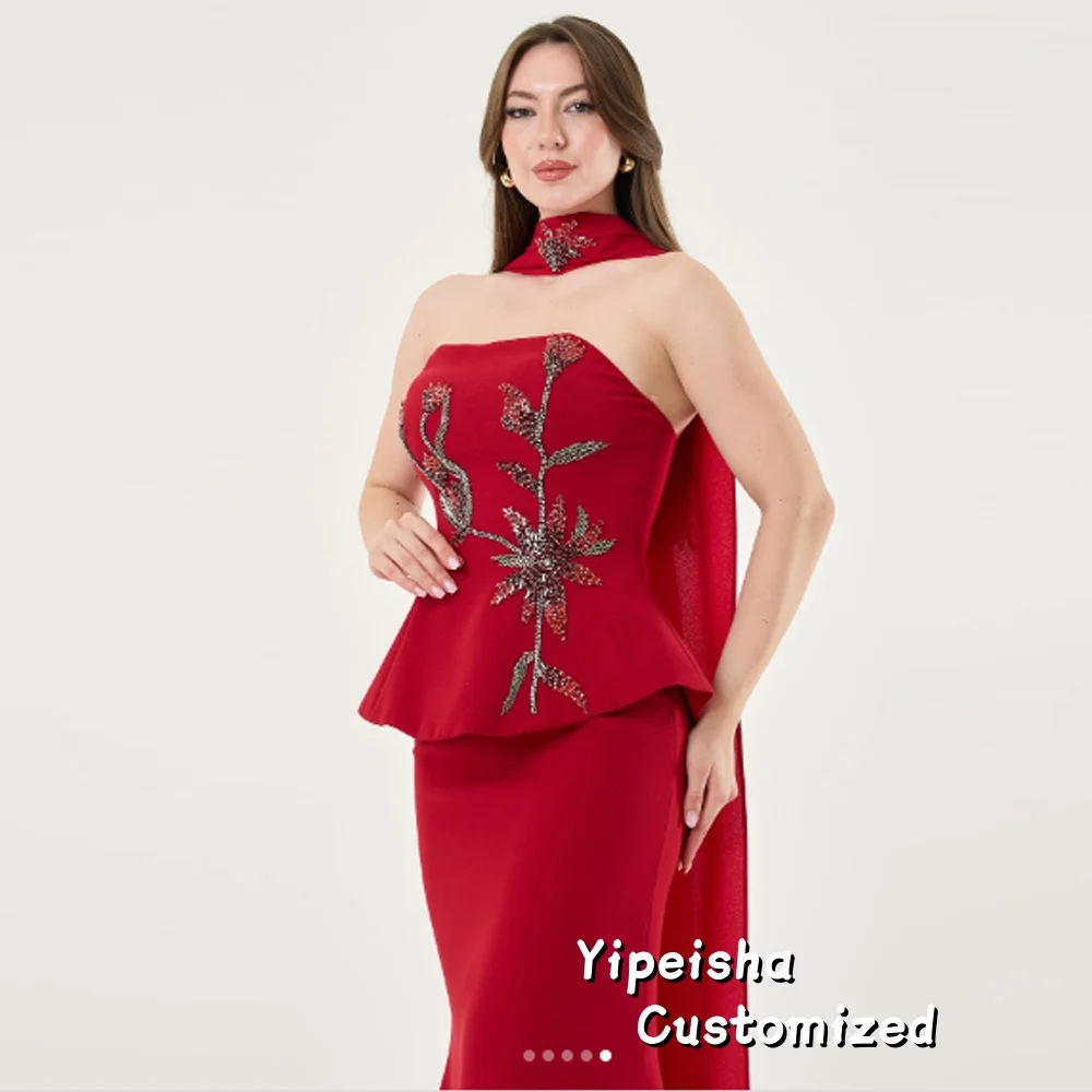 فستان حورية البحر مطرز بالترتر مخصص للحفلات الراقصة على شكل قلب فساتين سهرة طويلة مناسبة مخصصة للمشاهير أنيقة ورائعة