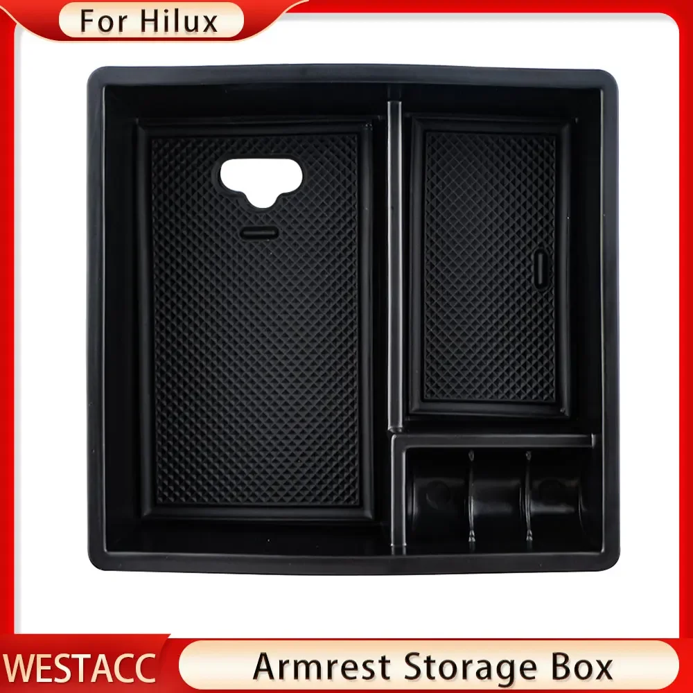 صندوق تخزين مسند ذراع السيارة لتويوتا ، منظم وحدة التحكم المركزية ، حامل الأشياء ، إكسسوارات العلب ، فورتشنر ، هايلكس ، إنوفا ،-والي