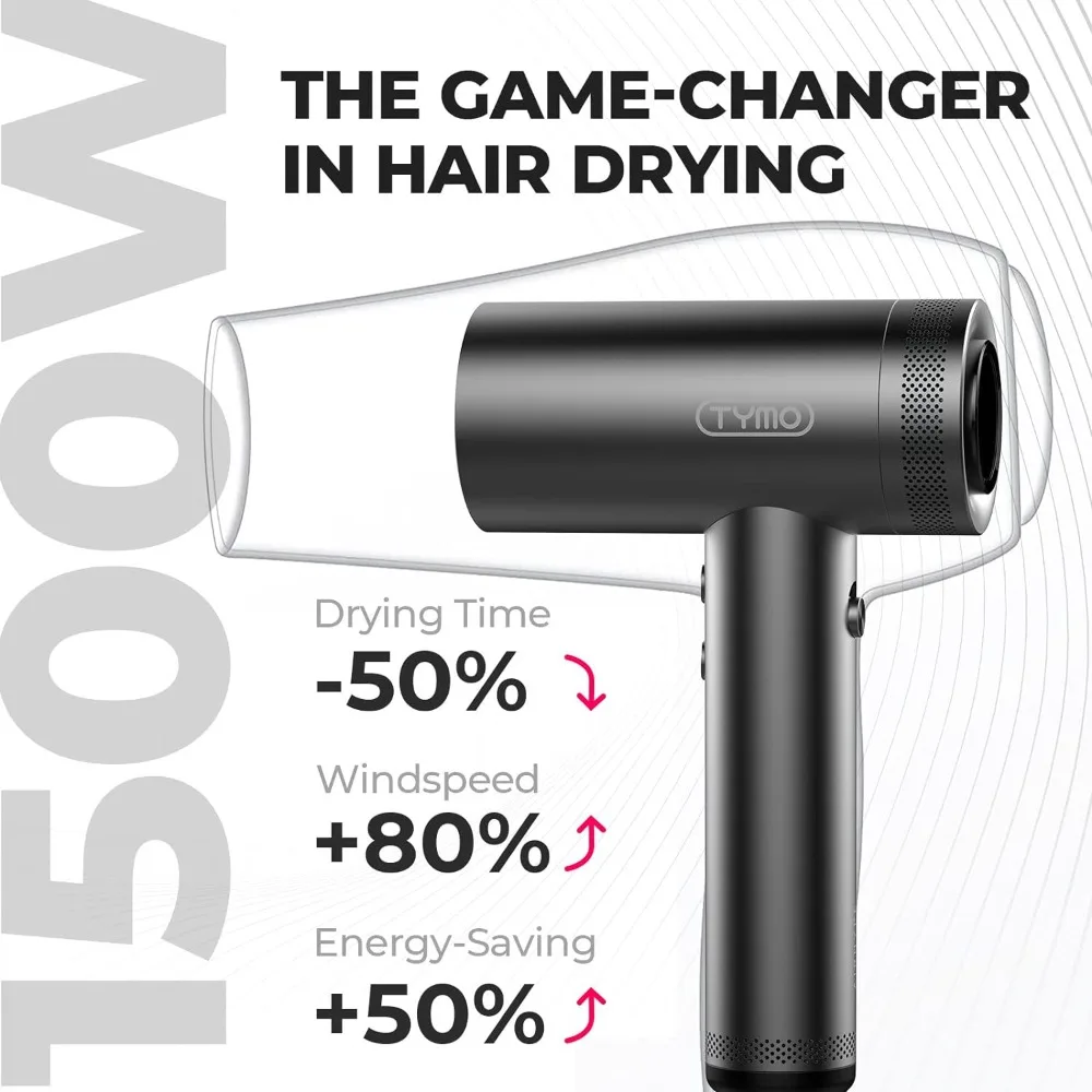 Profissional cabelo secador com difusor, cabelo encaracolado, alta velocidade, Ionic secador com pente, Fast Dry, 1500W, 110.000 RPM