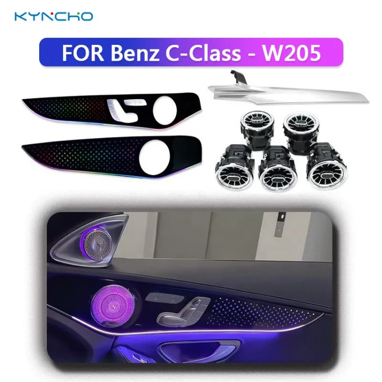 

KYNCHO Car LED Lighting Lamp for Benz C Class W205 GLC W253Ambient Lighting Kit Symphony LED Car Lights Interior App Controlled