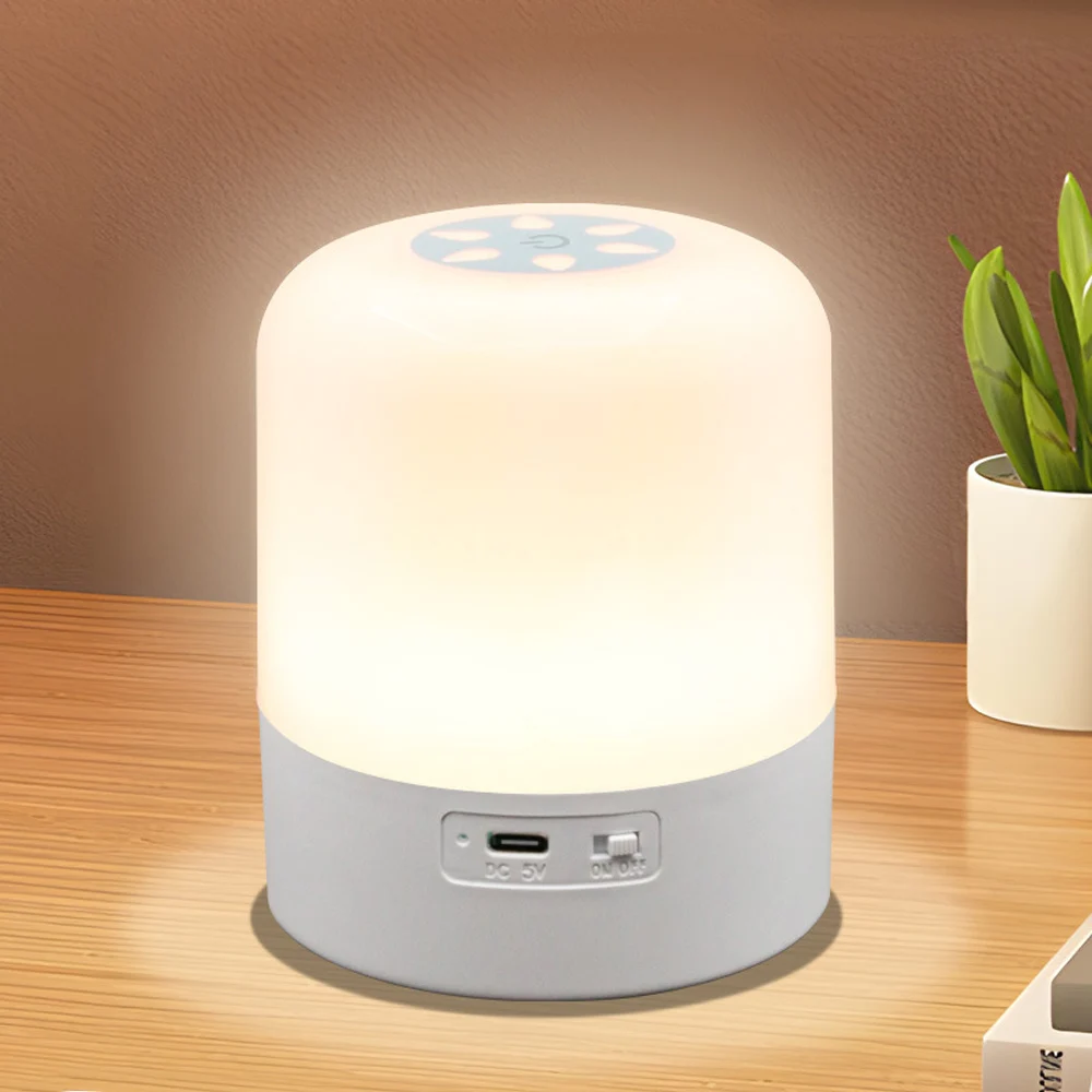 Multi-function Baby Portable Night Light USB Rechargeable Adjustable Brightness Bedroom Bedside Lamp Emergency Light With Handle