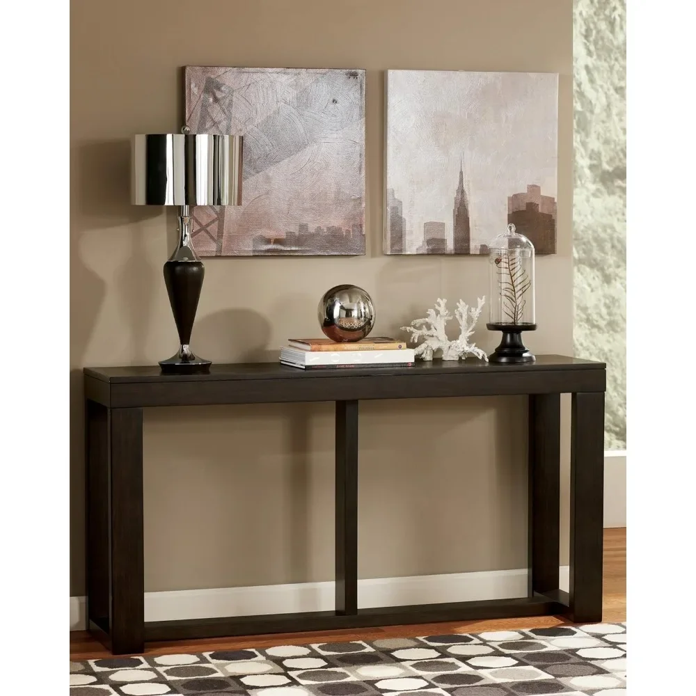 Watson Mid-Century Rectangular Sofa Table, Dark Brown