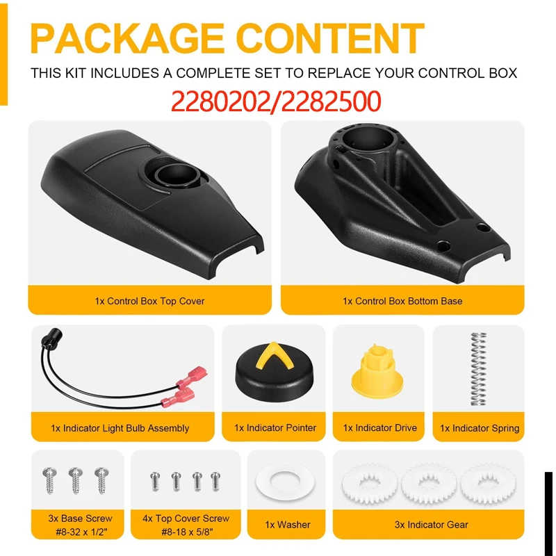 

For Minn Kota Foot Control Fortrex/FC models 2008+, Maxxum/FC models 2011+ 2280202 Top Cover Control Box Housing & Gear Kit