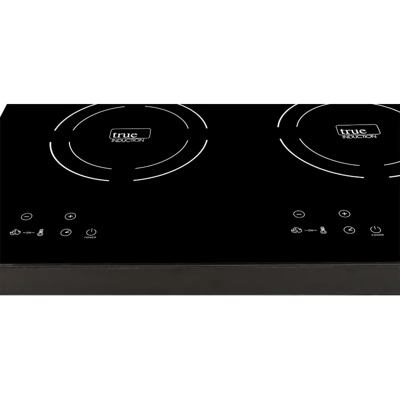 TI-2B 23 pol. Cooktop de indução vitrocerâmica preta de elemento duplo 1750W 858UL Cert.