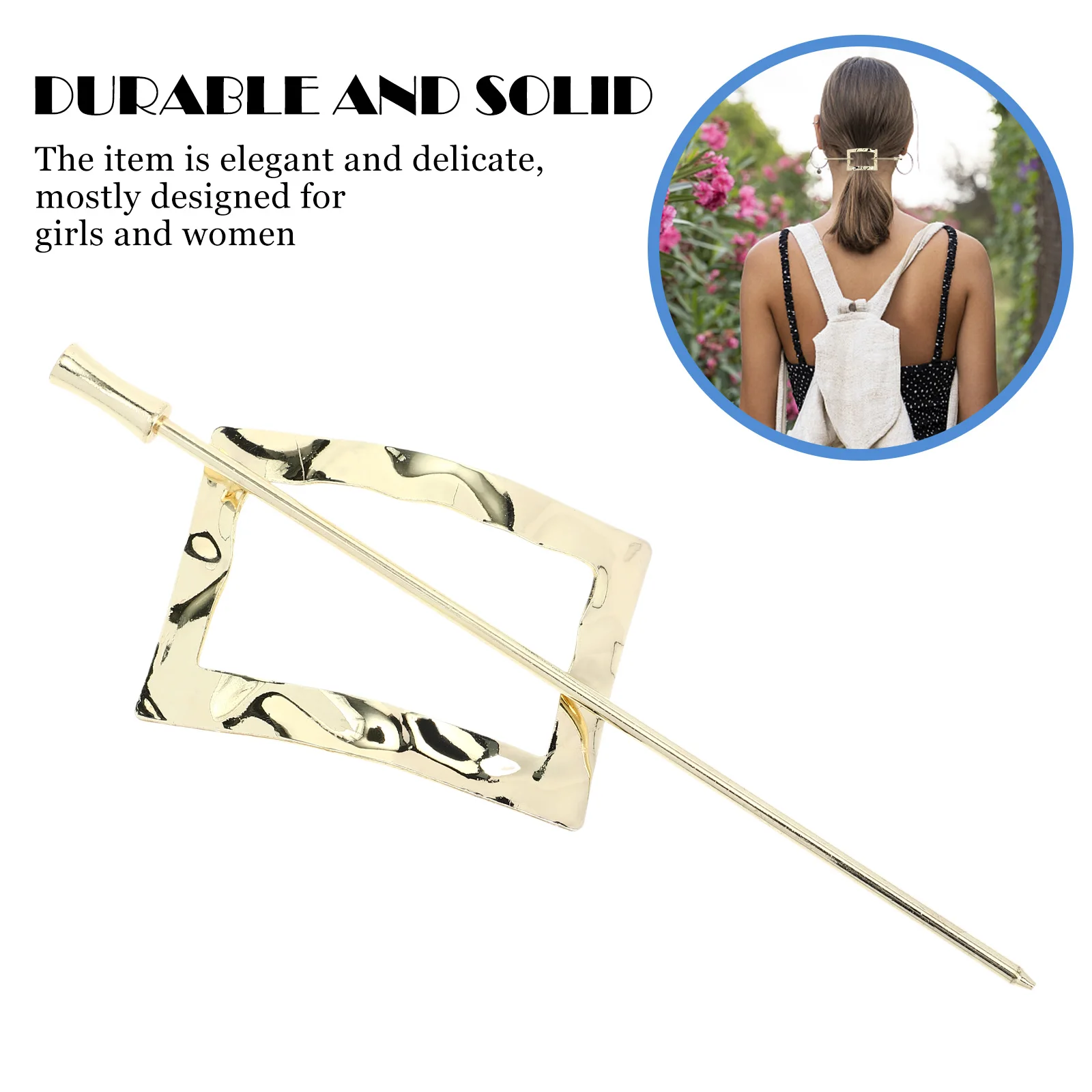 

2pcs Metal Hairpin Accessories Durable Solid Alloy Hair Cuff Clips Slide Knot Ponytail Bun Holder Long Hair Styling